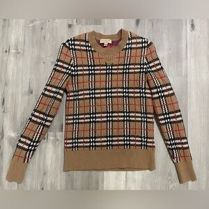 Authentic BURBERRY Check Cashmere Sweater. Size XS